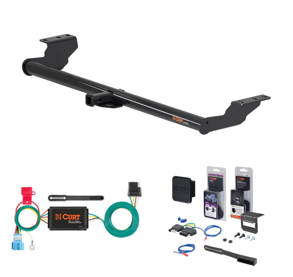 2018 - 2026 Honda Odyssey Curt 1-1/4" Class 2 Trailer Tow Hitch + 5-Flat Wiring Kit Tow Boat/Utility Trailer with Surge Brakes 12175 - CURT