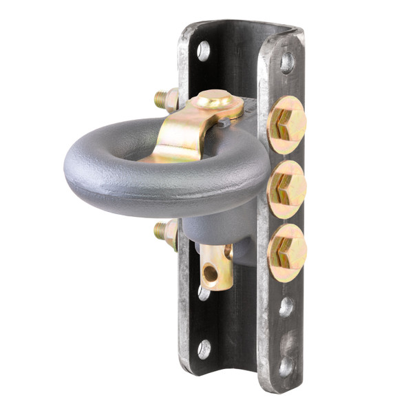 CURT SecureLatch Lunette Ring & Channel (40,000 lbs, 3" ID, 11-3/4" Channel Height) Trailer Hitch Pintle Hook Mount - CURT