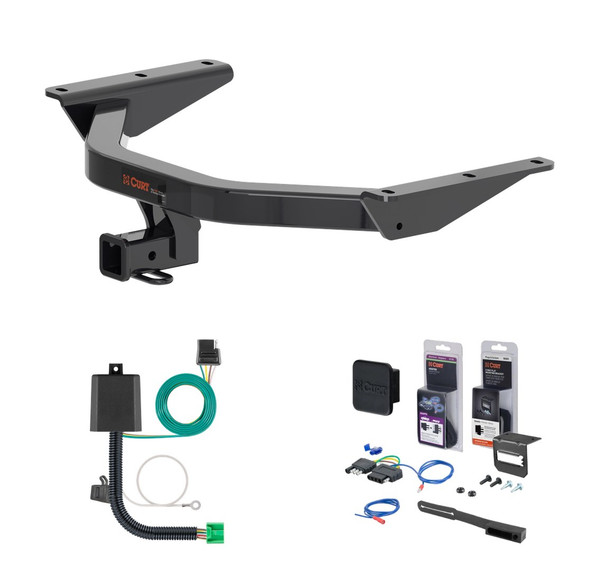 2023 - 2026 Honda Pilot Curt 2" Class 3 Trailer Tow Hitch + 5-Flat Wiring Kit Tow Boat/Utility Trailer with Surge Brakes 13472 - CURT