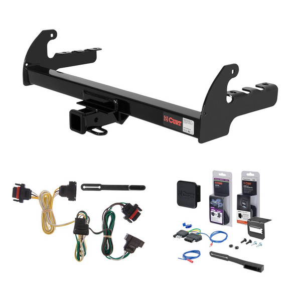 2004 Dodge Dakota Curt 2" Class 3 Trailer Tow Hitch + 5-Flat Wiring Kit Tow Boat/Utility Trailer with Surge Brakes 13280 - CURT