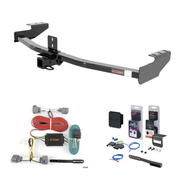 2006 - 2014 Honda Ridgeline Curt 2" Class 3 Trailer Tow Hitch + 5-Flat Wiring Kit Tow Boat/Utility Trailer with Surge Brakes 13385-2 - CURT