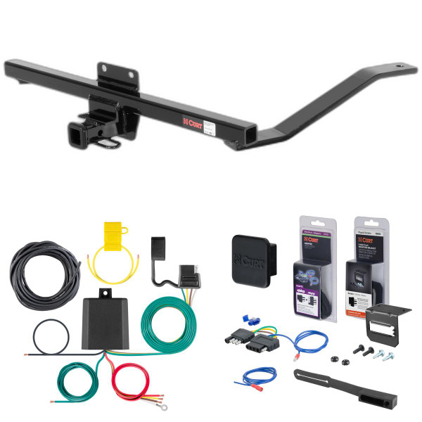 03 - 11 Saab 9-3 Convertible, single exhaust Curt 1-1/4" Class 1 Trailer Tow Hitch + 5-Flat Wiring Kit Tow Boat/Utility Trailer with Surge Brakes 11326 - CURT