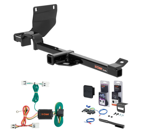 2011 - 2017 Nissan Juke FWD, excluding Nismo Curt 1-1/4" Class 1 Trailer Tow Hitch + 5-Flat Wiring Kit Tow Boat/Utility Trailer with Surge Brakes 11302 - CURT