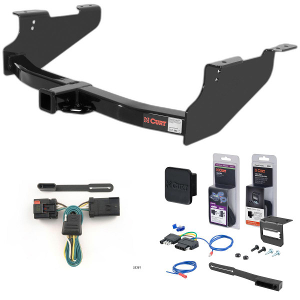 03 - 10 Dodge Ram 3500 Excluding factory receiver Curt 2" Class 4 Trailer Tow Hitch + 5-Flat Wiring Kit Tow Boat/Utility Trailer with Surge Brakes 14361 - CURT