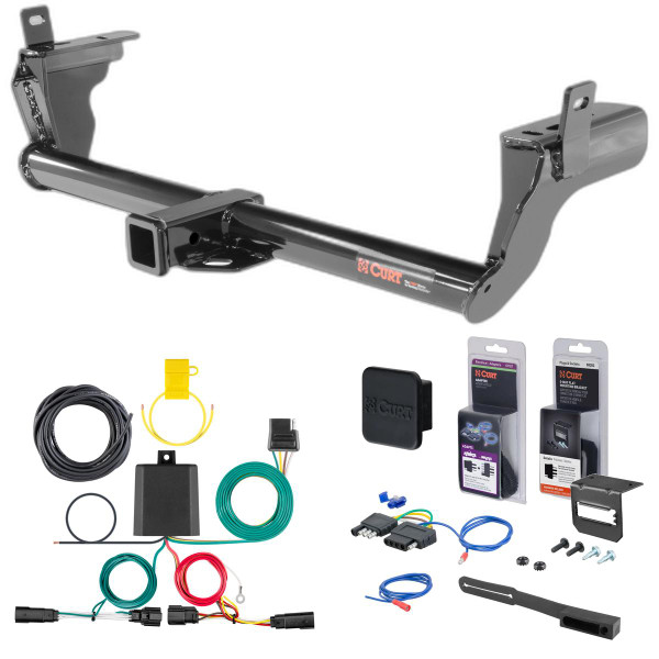 19 - 24 Ford Edge Titanium or ST only Curt 2" Class 3 Trailer Tow Hitch + 5-Flat Wiring Kit Tow Boat/Utility Trailer with Surge Brakes 13234 - CURT