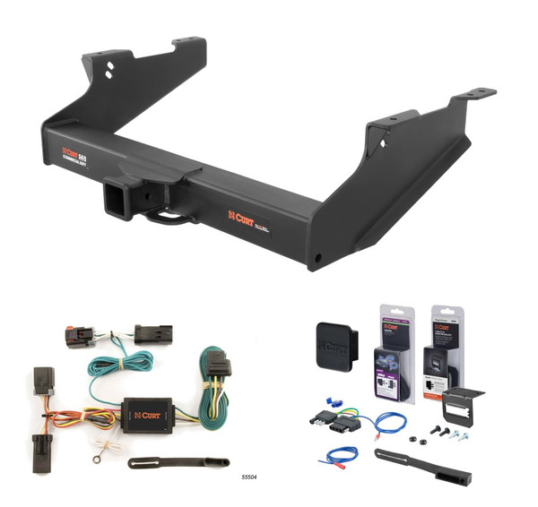 2003 - 2008 Dodge Ram 1500 Will not fit with factory receiver (built in or after 11/02) Curt 2-1/2" Class 5 Trailer Tow Hitch + 5-Flat Wiring Kit Tow Boat/Utility Trailer with Surge Brakes 15704 - CURT