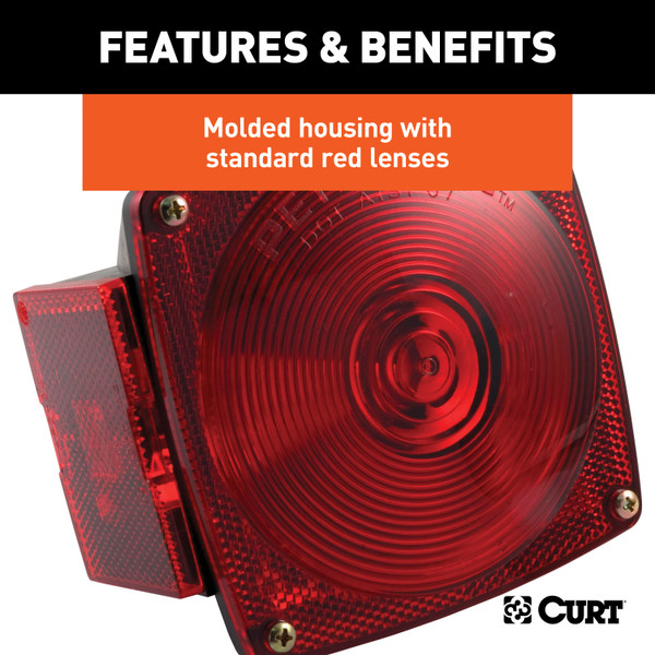 CURT Combination Driver-Side Trailer Light with License Plate Illumination Trailer Light