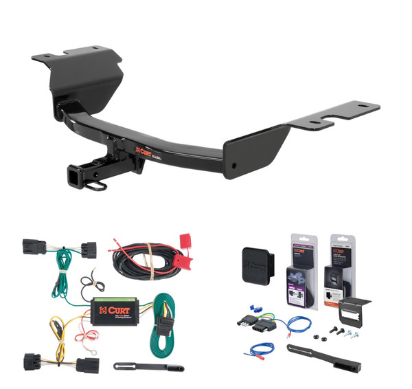2013 - 2016 Dodge Dart Curt 1-1/4" Class 1 Trailer Tow Hitch + 5-Flat Wiring Kit Tow Boat/Utility Trailer with Surge Brakes 11281 - CURT