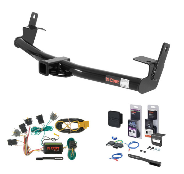 1995 - 2001 Ford Explorer Curt 2" Class 3 Trailer Tow Hitch + 5-Flat Wiring Kit Tow Boat/Utility Trailer with Surge Brakes 13540-1 - CURT