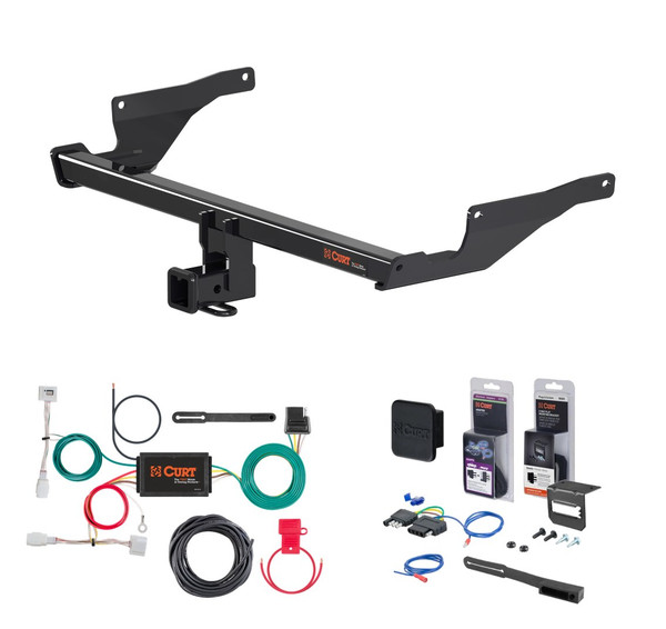 2017 - 2021 Mazda CX-5 Excluding diesel Curt 2" Class 3 Trailer Tow Hitch + 5-Flat Wiring Kit Tow Boat/Utility Trailer with Surge Brakes 13315 - CURT