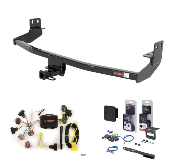 2001 - 2010 Chrysler PT Cruiser Curt 1-1/4" Class 1 Trailer Tow Hitch + 5-Flat Wiring Kit Tow Boat/Utility Trailer with Surge Brakes 11132 - CURT