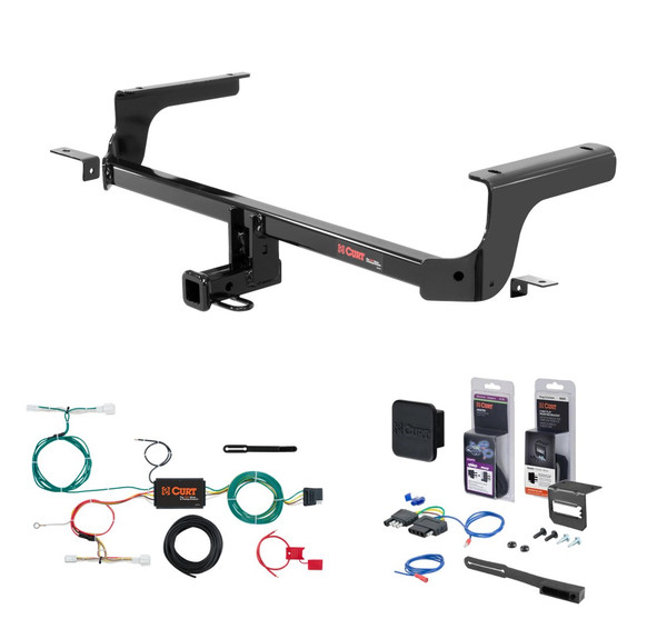 2016 - 2022 Mazda MX-5 Miata Curt 1-1/4" Class 1 Trailer Tow Hitch + 5-Flat Wiring Kit Tow Boat/Utility Trailer with Surge Brakes 11435 - CURT