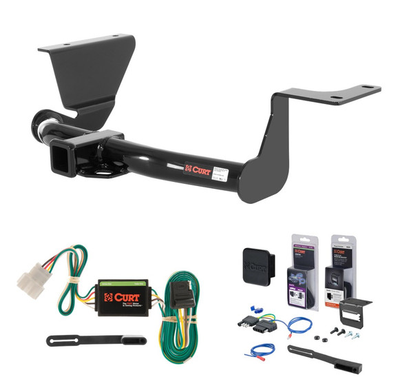 2007 - 2011 Honda CR-V Curt 2" Class 3 Trailer Tow Hitch + 5-Flat Wiring Kit Tow Boat/Utility Trailer with Surge Brakes 13555 - CURT