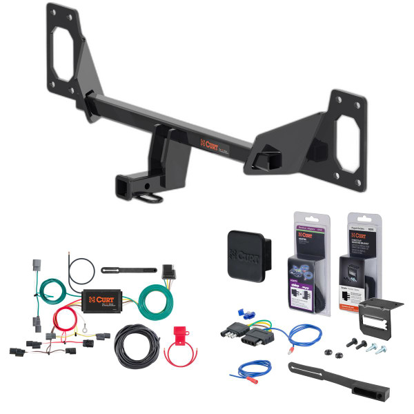 16 - 21 Honda Civic Sedan, excluding center exhaust Curt 1-1/4" Class 1 Trailer Tow Hitch + 5-Flat Wiring Kit Tow Boat/Utility Trailer with Surge Brakes 11591 - CURT