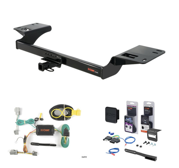 2013 - 2016 Lincoln MKS Curt 1-1/4" Class 2 Trailer Tow Hitch + 5-Flat Wiring Kit Tow Boat/Utility Trailer with Surge Brakes 12088 - CURT
