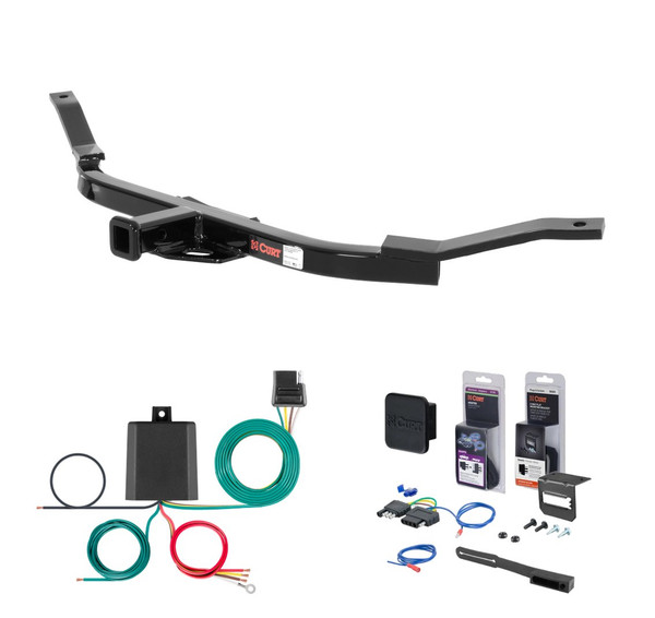 2005 - 2006 Honda Element Excluding SC Curt 1-1/4" Class 1 Trailer Tow Hitch + 5-Flat Wiring Kit Tow Boat/Utility Trailer with Surge Brakes 11700 - CURT