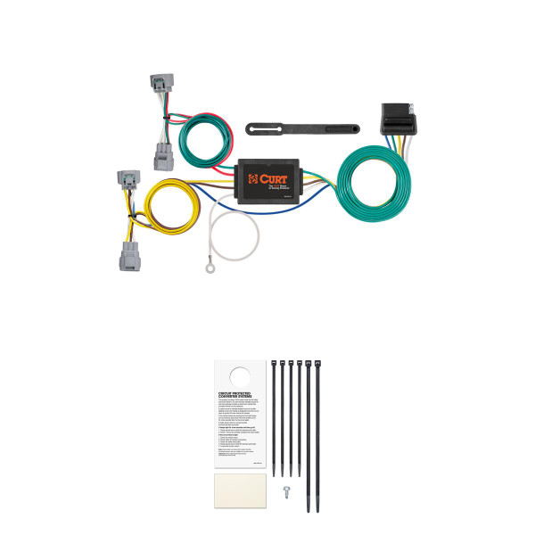 CURT Custom Wiring, 5-Way Flat Output, Select Toyota Tacoma, Hilux, T-100 Pickup Trailer Connector Kit - CURT