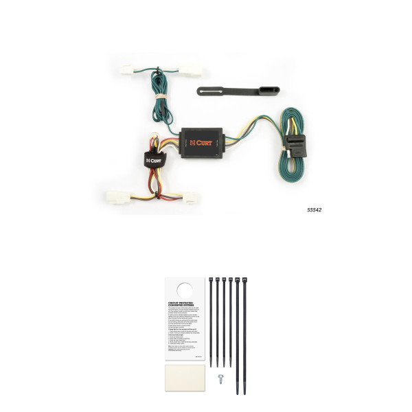 CURT Custom Wiring Harness, 4-Way Flat Output, Select Toyota Corolla Sedan Trailer Connector Kit - CURT