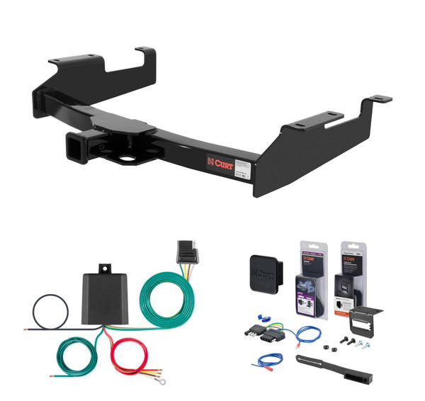 2001 - 2010 GMC Sierra 2500 HD 8' bed, with Tommy Gate lift Curt 2" Class 3 Trailer Tow Hitch + 5-Flat Wiring Kit Tow Boat/Utility Trailer with Surge Brakes 13213 - CURT