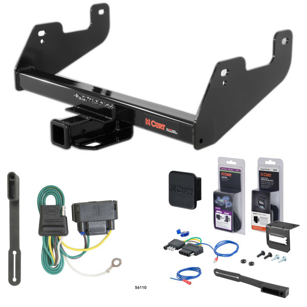 15 - 19 Ford F-150 Excluding factory receiver or Police Responder Curt 2" Class 4 Trailer Tow Hitch + 5-Flat Wiring Kit Tow Boat/Utility Trailer with Surge Brakes 14017 - CURT
