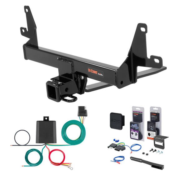 2013 - 2015 BMW X1 With panoramic sunroof only Curt 2" Class 3 Trailer Tow Hitch + 5-Flat Wiring Kit Tow Boat/Utility Trailer with Surge Brakes 13140 - CURT