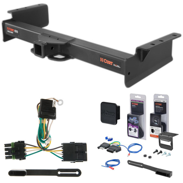 03 - 06 Chevrolet Suburban Curt 2" Class 5 Trailer Tow Hitch + 5-Flat Wiring Kit Tow Boat/Utility Trailer with Surge Brakes 15324 - CURT