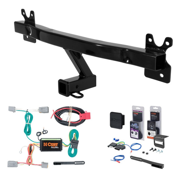 2011 - 2018 Volvo S60 Curt 2" Class 3 Trailer Tow Hitch + 5-Flat Wiring Kit Tow Boat/Utility Trailer with Surge Brakes 13266 - CURT