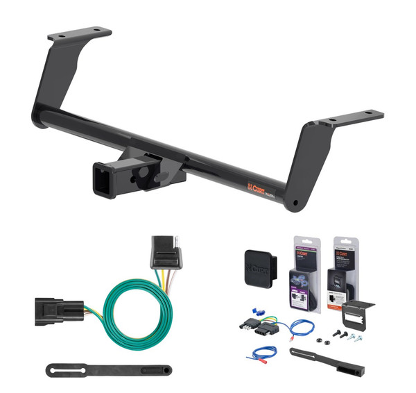 2021 - 2026 Buick Envision Curt 2" Class 3 Trailer Tow Hitch + 5-Flat Wiring Kit Tow Boat/Utility Trailer with Surge Brakes 13522 - CURT