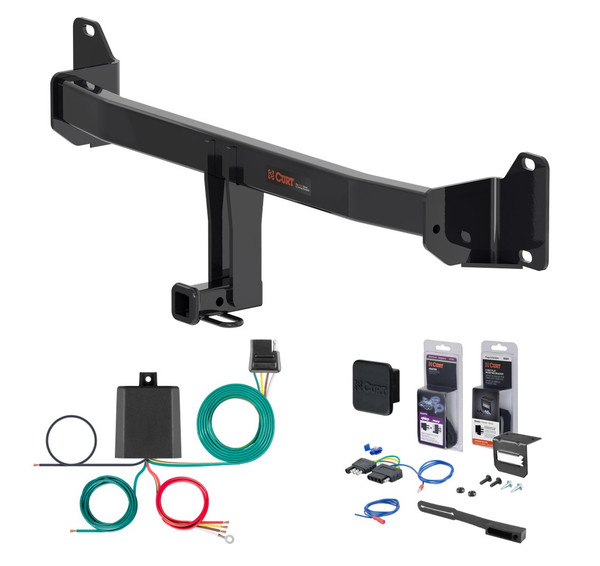2018 - 2023 BMW X2 Curt 1-1/4" Class 1 Trailer Tow Hitch + 5-Flat Wiring Kit Tow Boat/Utility Trailer with Surge Brakes 11530 - CURT