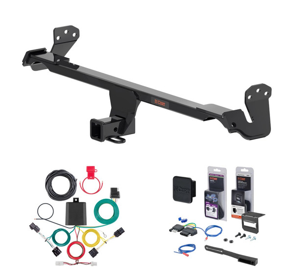 2022 - 2023 Hyundai Kona Curt 2" Class 3 Trailer Tow Hitch + 5-Flat Wiring Kit Tow Boat/Utility Trailer with Surge Brakes 13610 - CURT