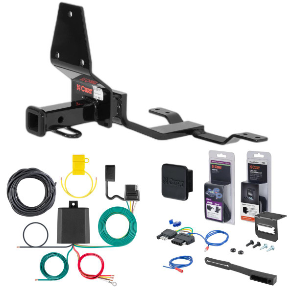 95 - 98 Saab 900 Convertible Curt 1-1/4" Class 1 Trailer Tow Hitch + 5-Flat Wiring Kit Tow Boat/Utility Trailer with Surge Brakes 11730 - CURT