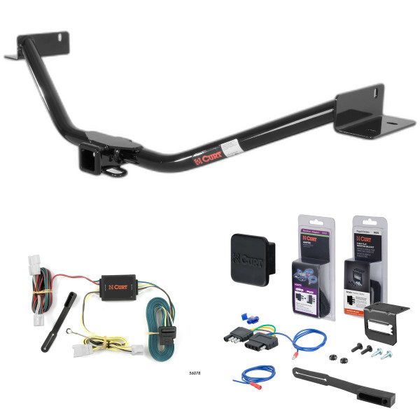 10 - 12 Hyundai Santa Fe Curt 2" Class 3 Trailer Tow Hitch + 5-Flat Wiring Kit Tow Boat/Utility Trailer with Surge Brakes 13073 - CURT
