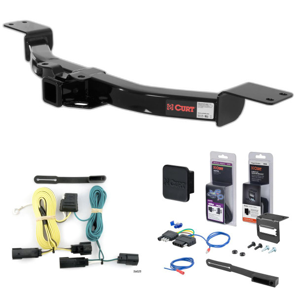 07 - 10 Saturn Outlook Curt 2" Class 3 Trailer Tow Hitch + 5-Flat Wiring Kit Tow Boat/Utility Trailer with Surge Brakes 13424 - CURT