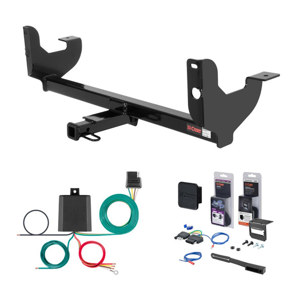2007 - 2009 Saturn Aura Curt 1-1/4" Class 2 Trailer Tow Hitch + 5-Flat Wiring Kit Tow Boat/Utility Trailer with Surge Brakes 12051 - CURT