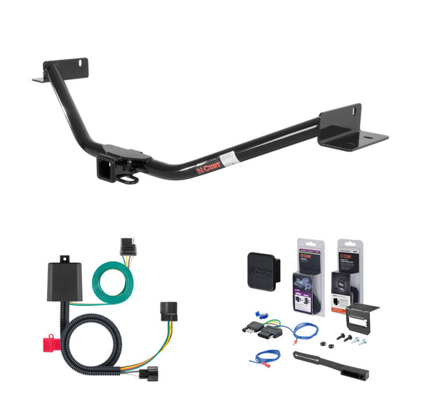2010 - 2012 Hyundai Santa Fe Curt 2" Class 3 Trailer Tow Hitch + 5-Flat Wiring Kit Tow Boat/Utility Trailer with Surge Brakes 13073-4 - CURT