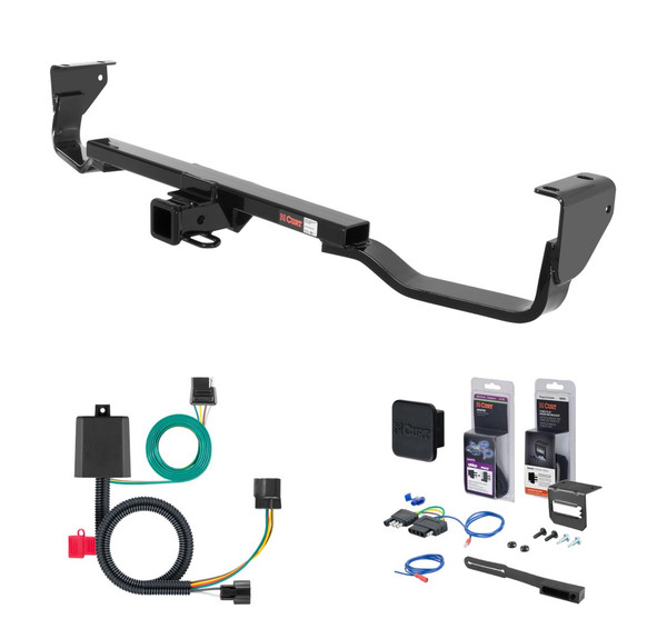 2007 - 2009 Hyundai Santa Fe Curt 2" Class 3 Trailer Tow Hitch + 5-Flat Wiring Kit Tow Boat/Utility Trailer with Surge Brakes 13538-5 - CURT