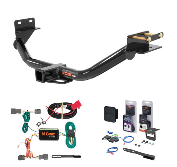 2013 - 2018 Hyundai Santa Fe Sport Curt 2" Class 3 Trailer Tow Hitch + 5-Flat Wiring Kit Tow Boat/Utility Trailer with Surge Brakes 13152 - CURT