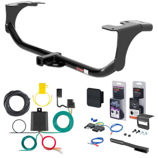 08 - 15 Smart Fortwo Excluding Brabus Curt 1-1/4" Class 1 Trailer Tow Hitch + 5-Flat Wiring Kit Tow Boat/Utility Trailer with Surge Brakes 11020 - CURT