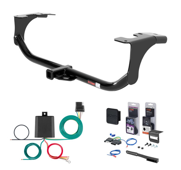 2008 - 2015 Smart Fortwo Excluding Brabus Curt 1-1/4" Class 1 Trailer Tow Hitch + 5-Flat Wiring Kit Tow Boat/Utility Trailer with Surge Brakes 11020 - CURT