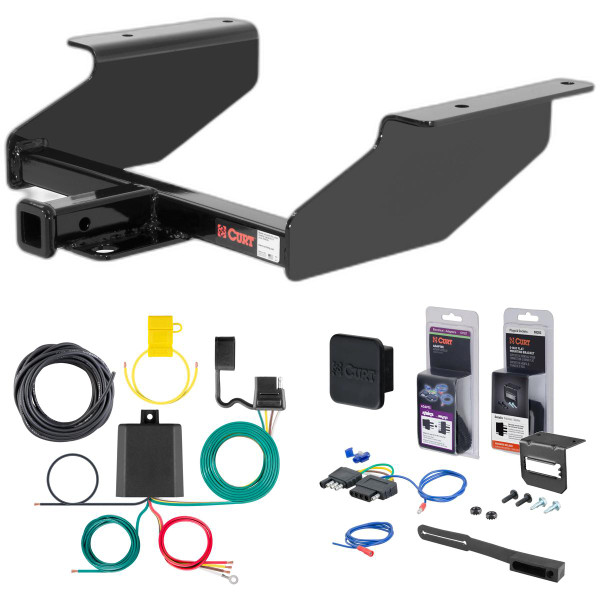 03 - 08 Hyundai Tiburon Curt 1-1/4" Class 1 Trailer Tow Hitch + 5-Flat Wiring Kit Tow Boat/Utility Trailer with Surge Brakes 11477 - CURT