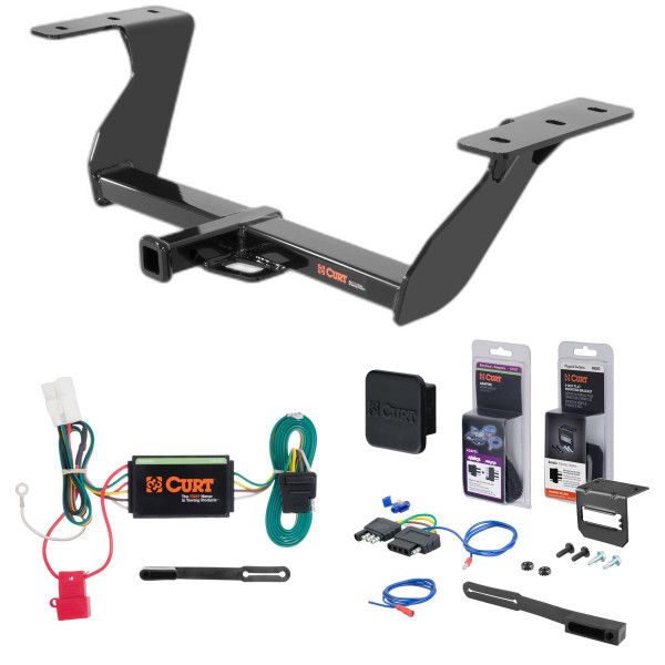 14 - 18 Subaru Forester Curt 1-1/4" Class 2 Trailer Tow Hitch + 5-Flat Wiring Kit Tow Boat/Utility Trailer with Surge Brakes 12100 - CURT