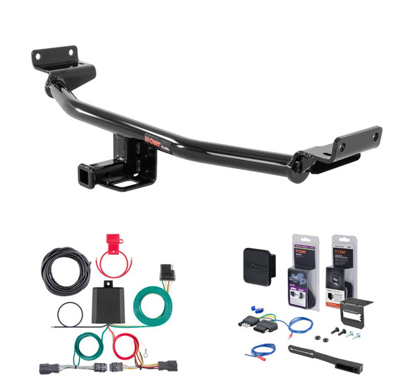 2019 - 2021 Hyundai Tucson Excluding Night Curt 1-1/4" Class 2 Trailer Tow Hitch + 5-Flat Wiring Kit Tow Boat/Utility Trailer with Surge Brakes 12241 - CURT