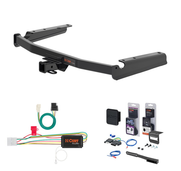 2020 - 2021 Lexus RX350L Excluding twin exhaust tips Curt 2" Class 3 Trailer Tow Hitch + 5-Flat Wiring Kit Tow Boat/Utility Trailer with Surge Brakes 13394 - CURT