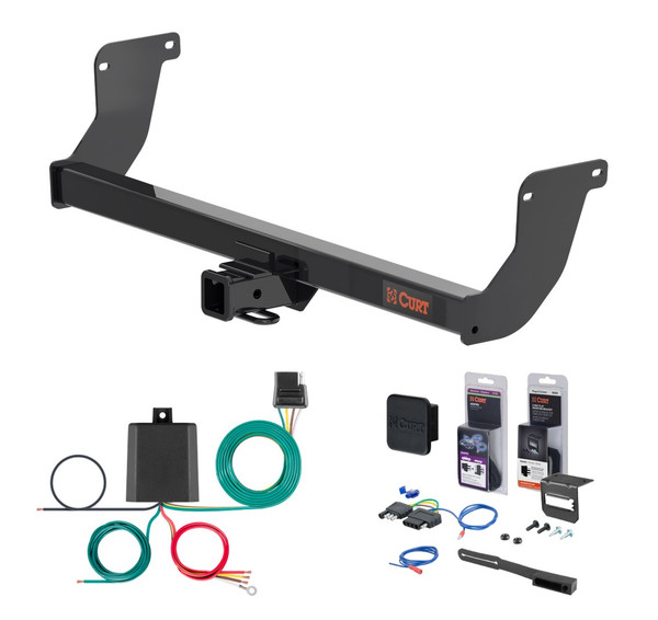 2023 - 2026 Lexus Rx500h Curt 2" Class 3 Trailer Tow Hitch + 5-Flat Wiring Kit Tow Boat/Utility Trailer with Surge Brakes 13579 - CURT