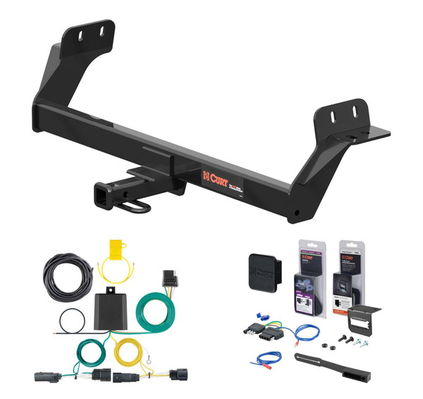 2017 - 2019 Ford Fusion Sport Curt 1-1/4" Class 2 Trailer Tow Hitch + 5-Flat Wiring Kit Tow Boat/Utility Trailer with Surge Brakes 12164 - CURT