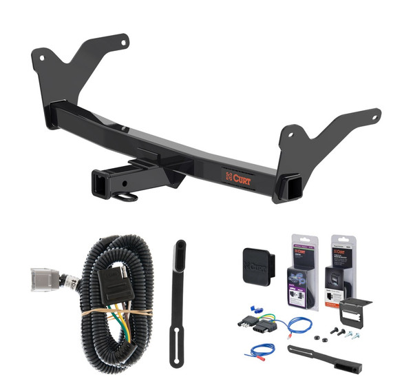 2024 - 2026 Lexus TX350 Curt 2" Class 3 Trailer Tow Hitch + 5-Flat Wiring Kit Tow Boat/Utility Trailer with Surge Brakes 13519 - CURT