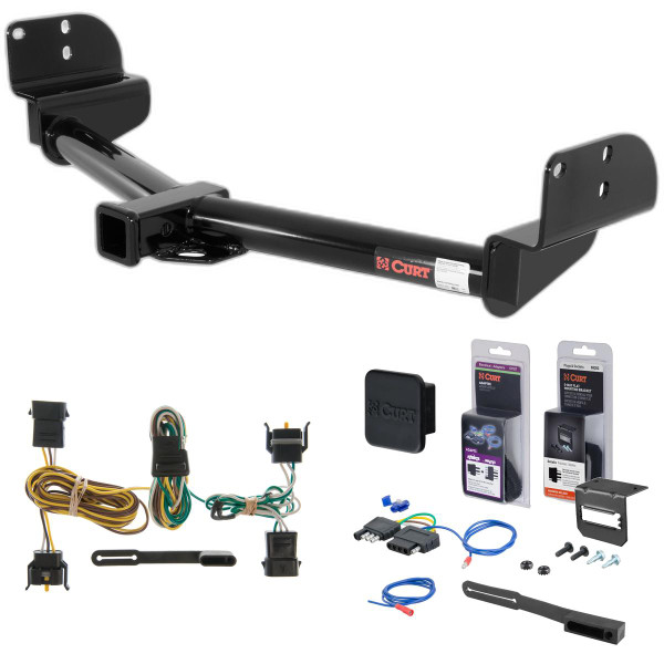 03 - 05 Lincoln Aviator Fits beneath factory 1-1/4" receiver Curt 2" Class 3 Trailer Tow Hitch + 5-Flat Wiring Kit Tow Boat/Utility Trailer with Surge Brakes 13550-1 - CURT