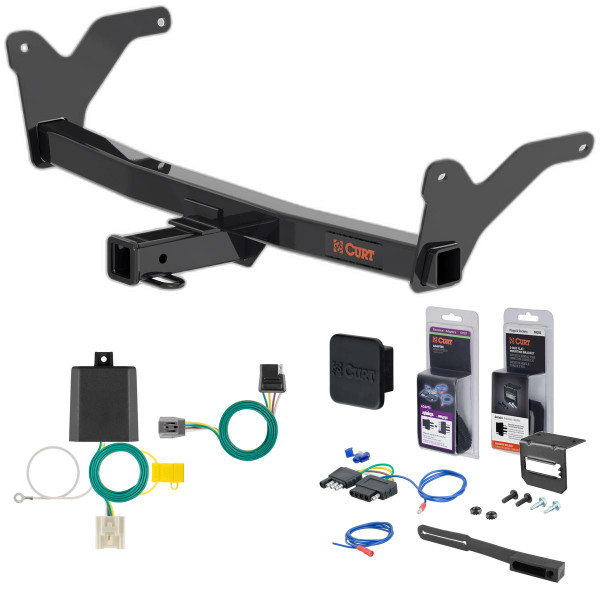 24 - 25 Lexus TX500h Curt 2" Class 3 Trailer Tow Hitch + 5-Flat Wiring Kit Tow Boat/Utility Trailer with Surge Brakes 13519-2 - CURT