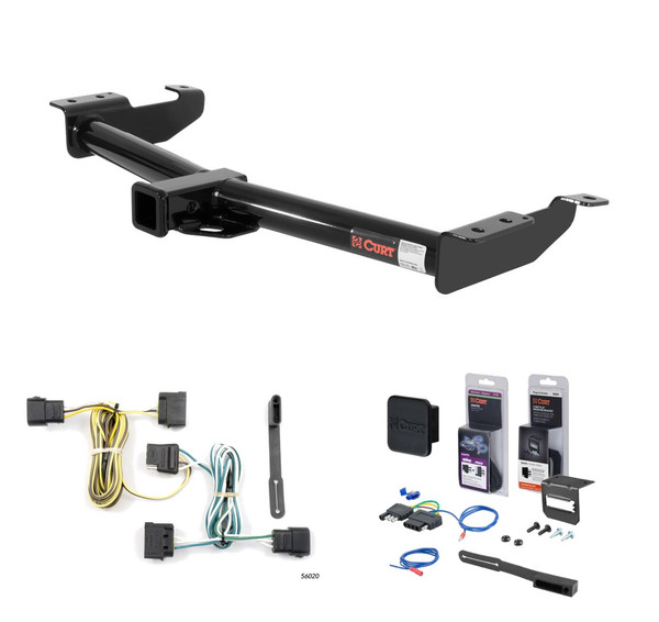 2004 - 2014 Ford E-150 Curt 2" Class 3 Trailer Tow Hitch + 5-Flat Wiring Kit Tow Boat/Utility Trailer with Surge Brakes 13055 - CURT