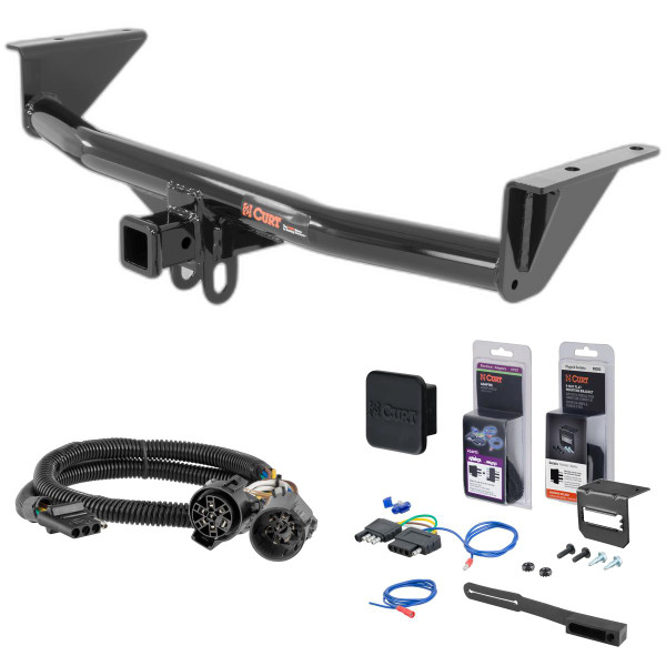 15 - 22 Chevrolet Colorado Curt 2" Class 3 Trailer Tow Hitch + 5-Flat Wiring Kit Tow Boat/Utility Trailer with Surge Brakes 13203 - CURT